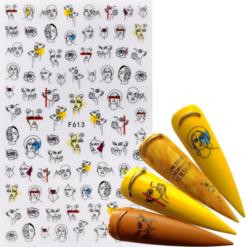 Comic Adhesive 3D Nail Sticker Foil