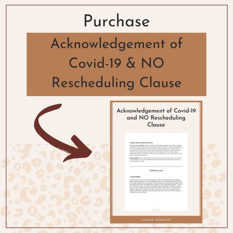 The Legal Paige's Acknowledgement of Covid-19 & NO Rescheduling Clause