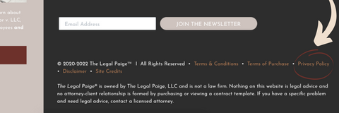 The Legal Paige's Privacy Policy
