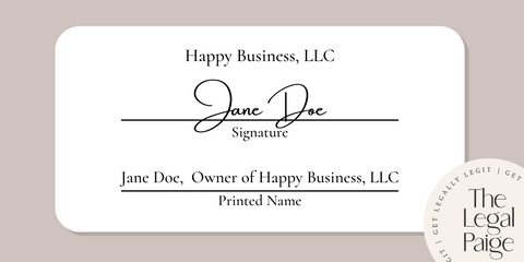 The Legal Paige How To Sign As An LLC