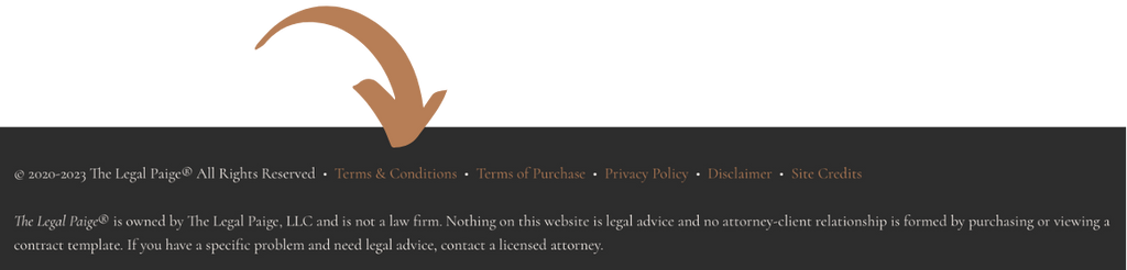 The Legal Paige Website Terms and Conditions