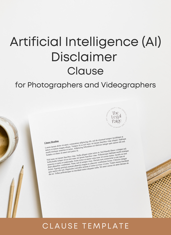 Artificial Intelligence (AI) Disclaimer Clause for Photographers and Videographers