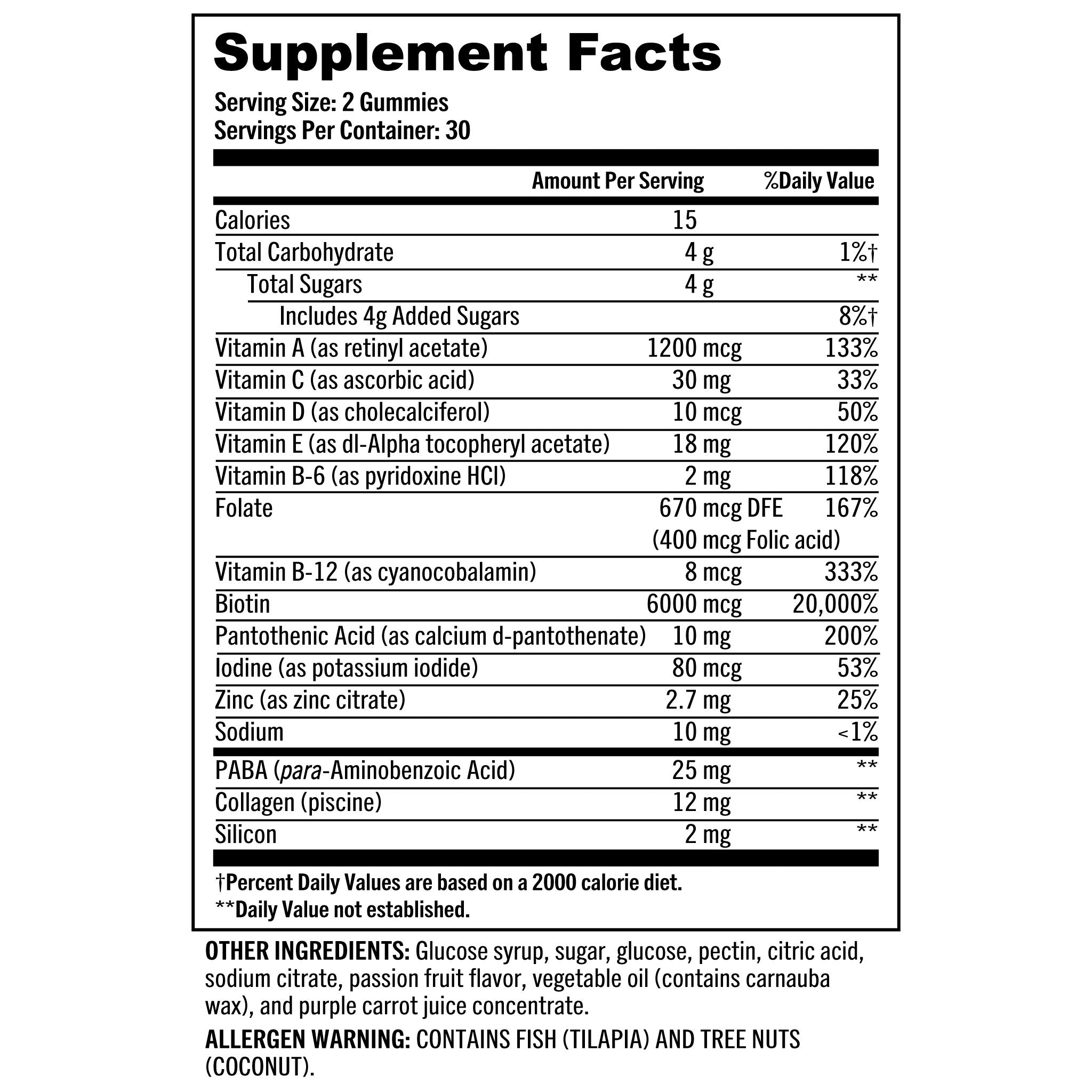 Supplement Facts Panel Image