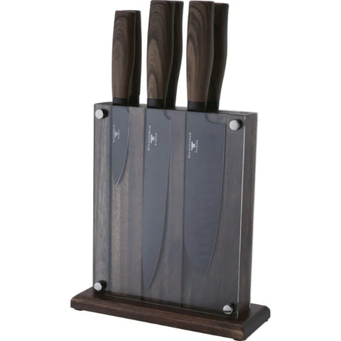 Grunwerg Rockingham Forge 7 Piece Knife Block Set Black - buy now