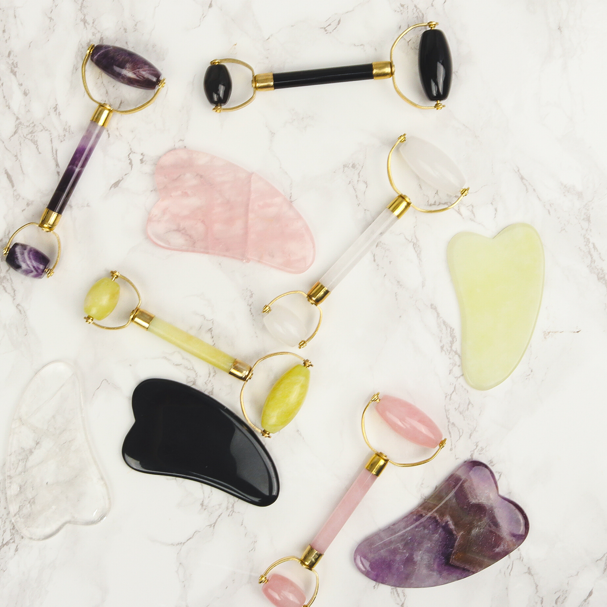 Rose Quartz Gua Sha Tool - Natural Chemical Free Crystal in a Signature Silk Lined Box