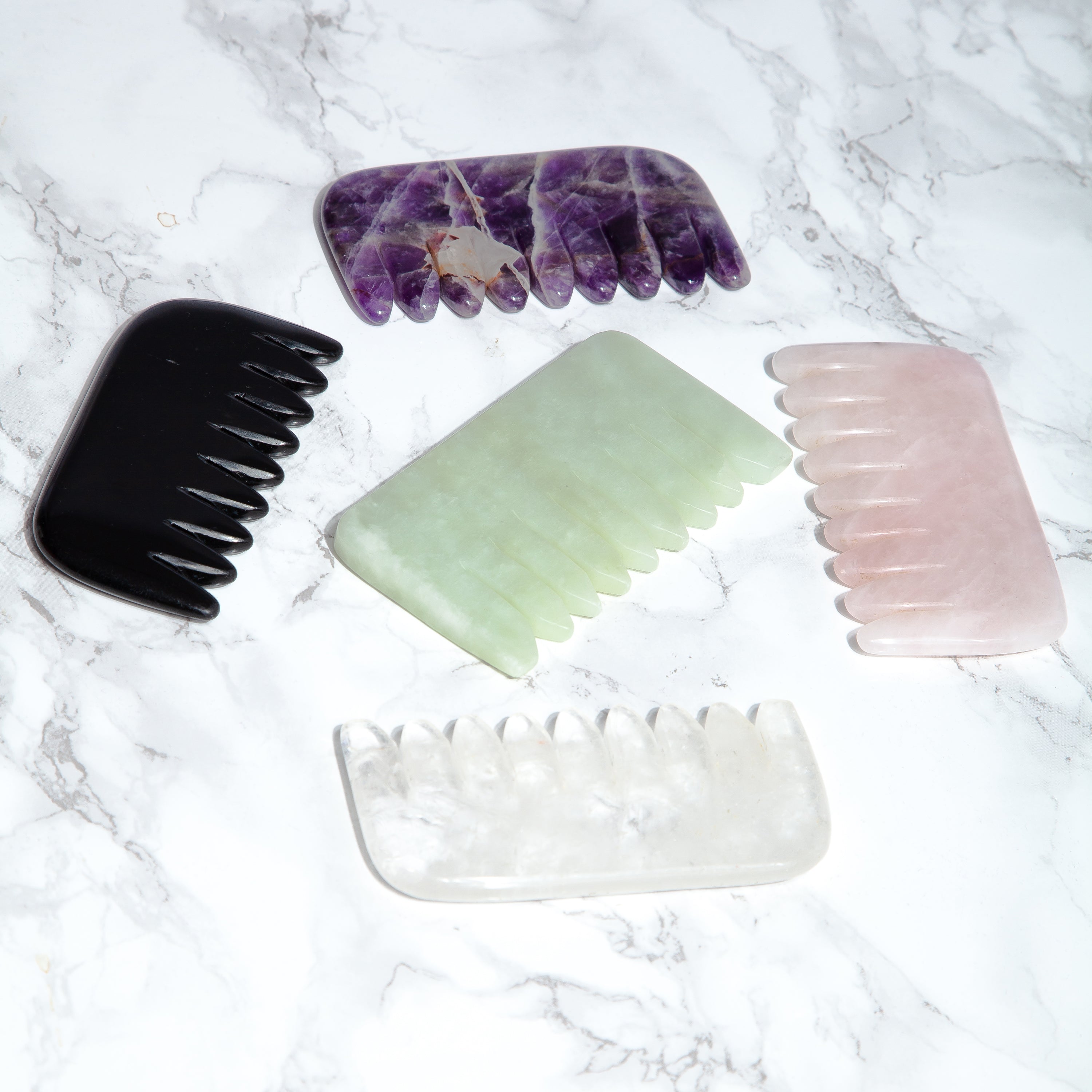 Rose Quartz Comb - Natural Chemical Free Crystal for Silky Luxurious Hair