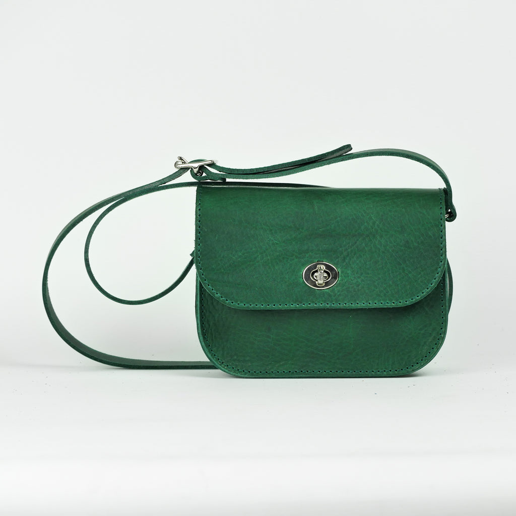 Missouri Green Leather Shoulder Bag | Handmade Crossbody Bag | Satchel ...