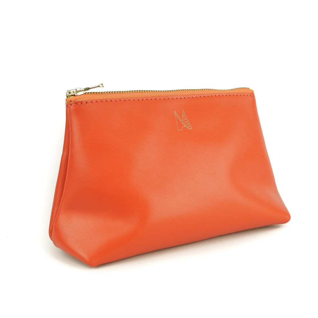 Tangerine Leather Travel Bag | Handcrafted From Soft Supple Italian ...
