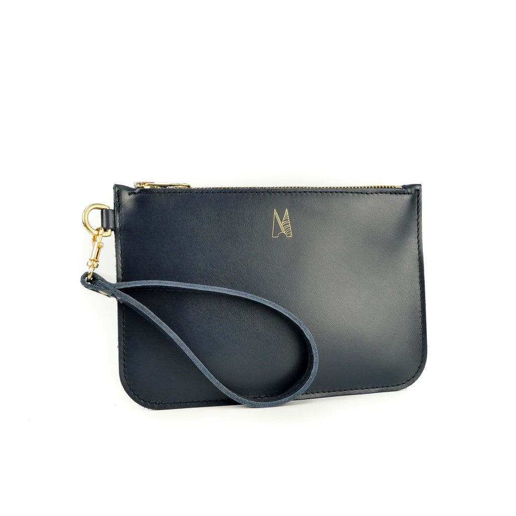 navy wristlet bag