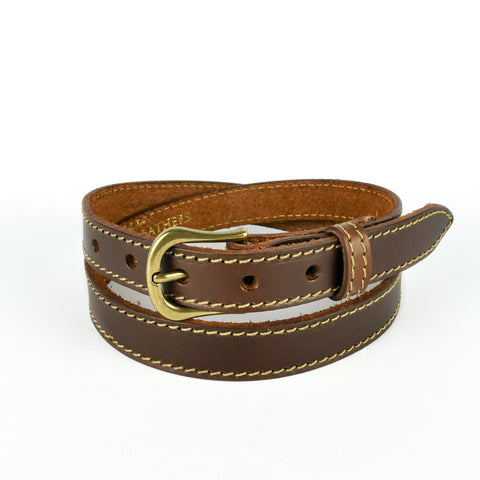 Stitched Leather Belts | Mens Stitched Belt | Village Leathers