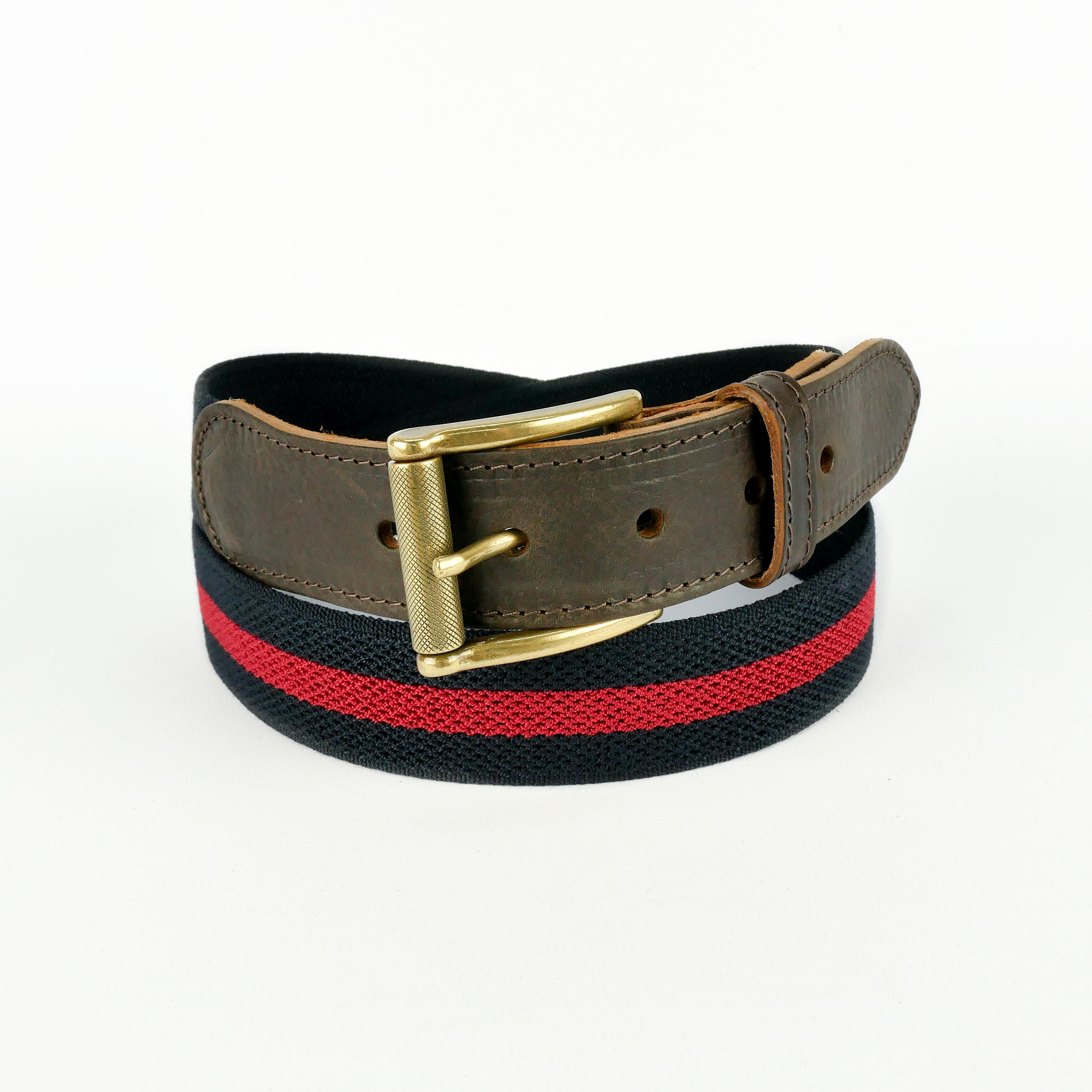 Navy & Red Elastic Belt | Chino Belt | Handmade Mens Belt | Stretch ...