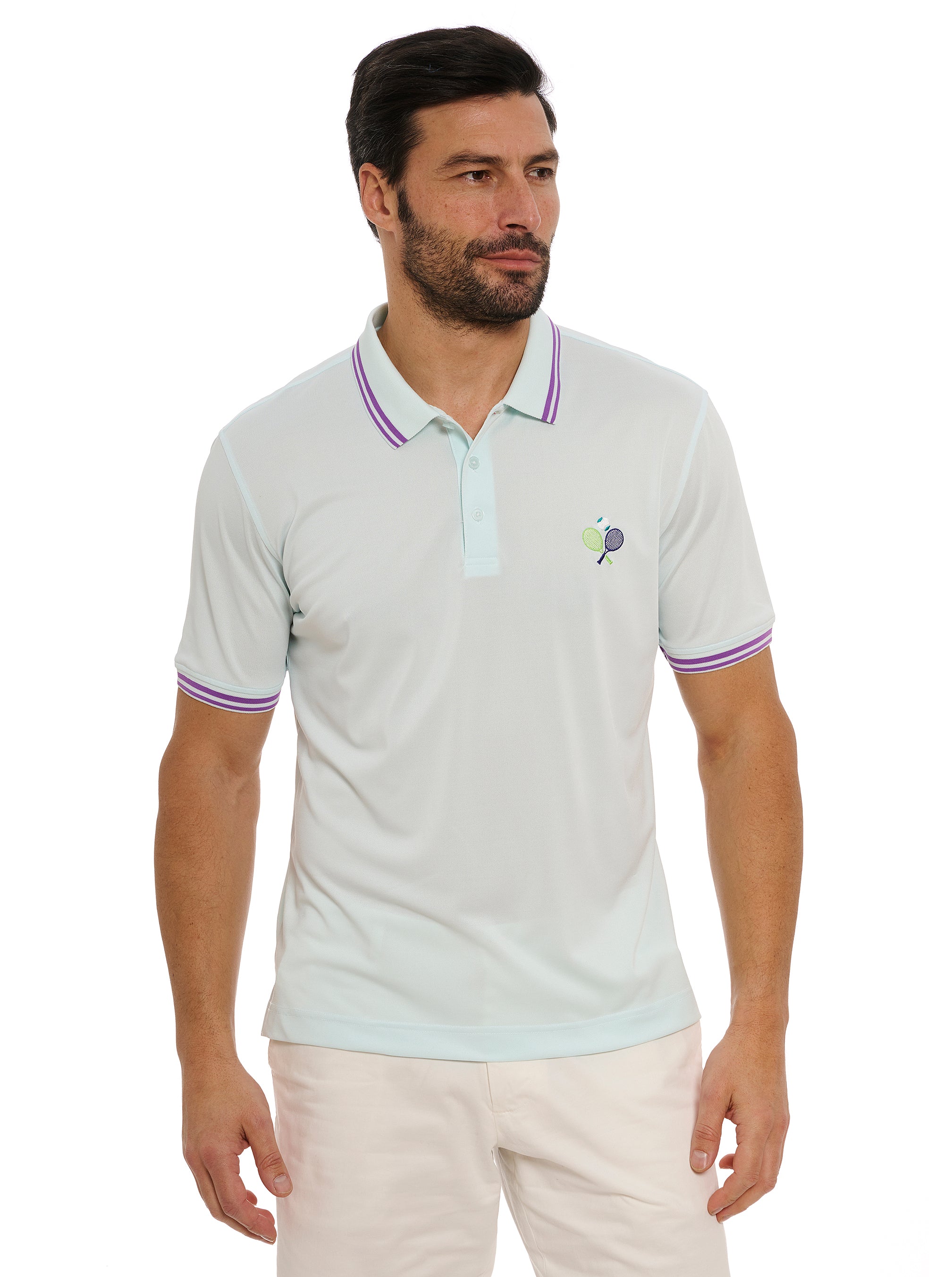 Robert Graham Match Point Polo In Blue