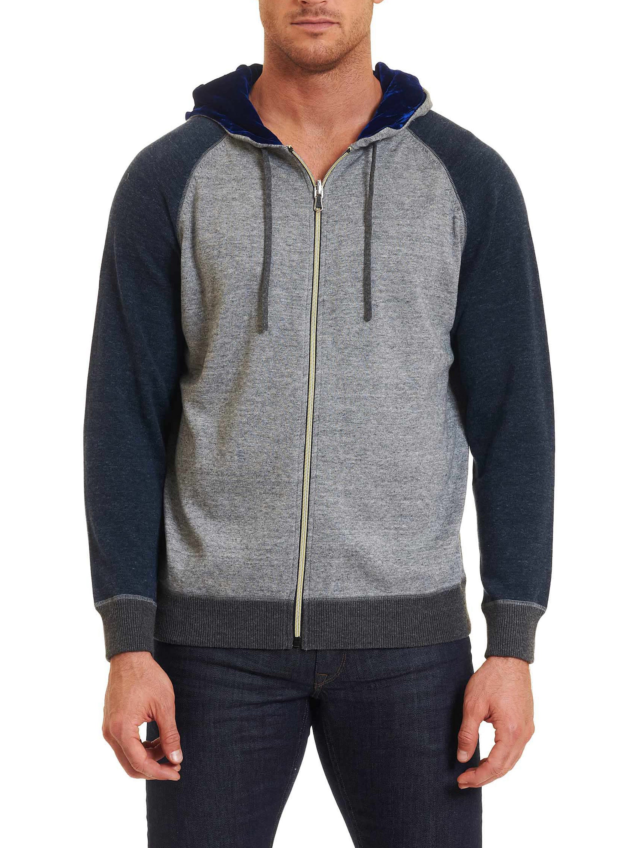 Robert Graham Fabian Hoodie Sweater In Heather Navy | ModeSens