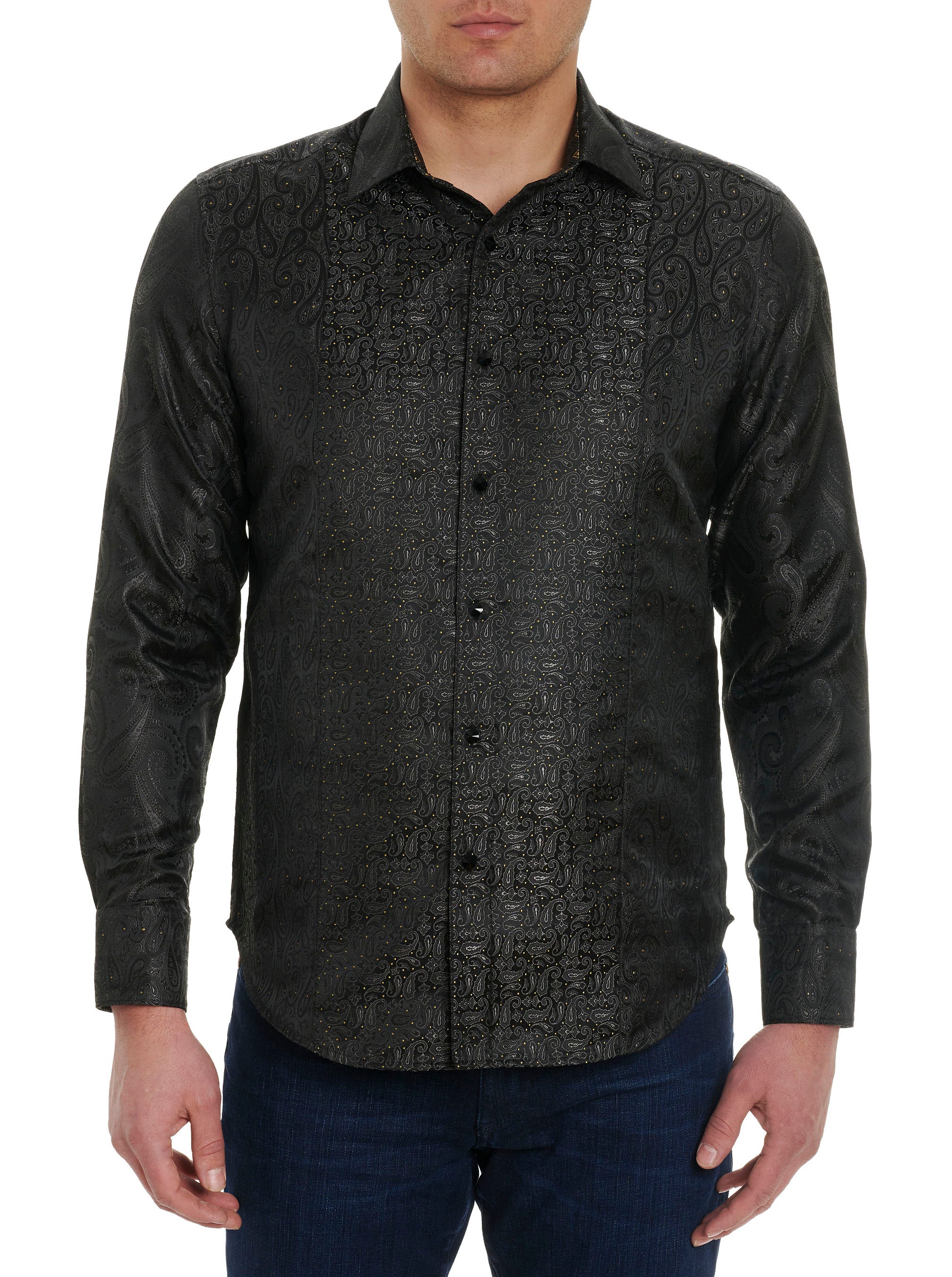 Robert Graham Limited Edition Scattered Stars Long Sleeve Button Down Shirt In Black