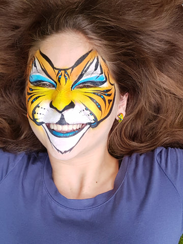 Tiger with Blue Eyes by Anna Wilinski - Cat Makeup