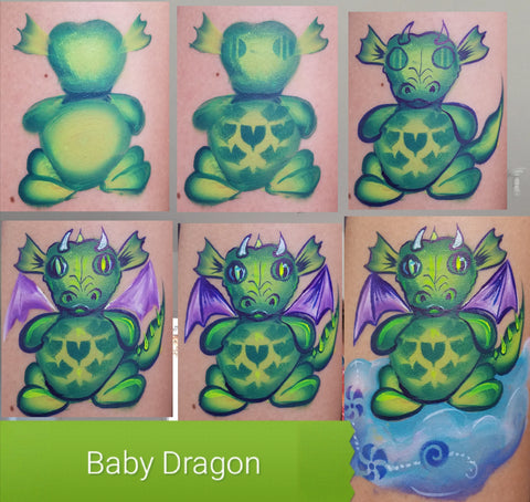 TAP stencil Dragon Design . Stenciled scales on the belly