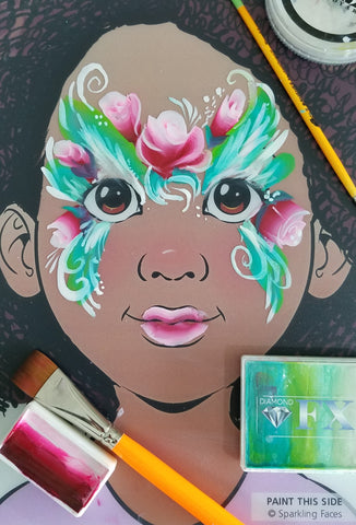 Buttefly rose face paint design