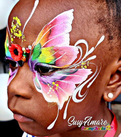 Susy Amaro Funny Cheeks Face Painting Butterfly Face Painting Design Idea