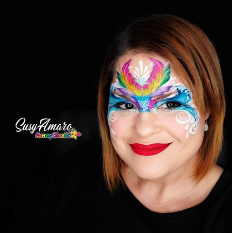 Susy Amaro face painter Funny Cheeks mermaid design