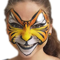 Orange gradient face paint Fusion body art Tiger face painting design