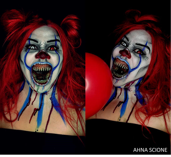 ahna scione haunt penny wise the clown makeup