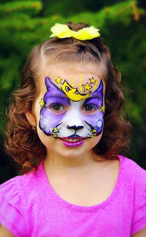 Andrea Ka - purple kitty face painting design idea