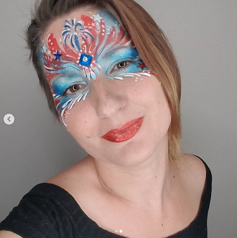 Anna Wilinski 4th of July Face Paint
