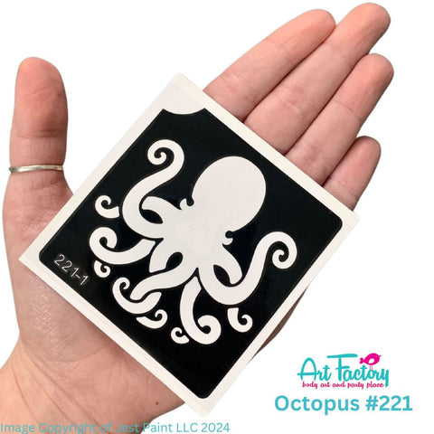 Art Factory Octopus Adhesive Stencil in Hand