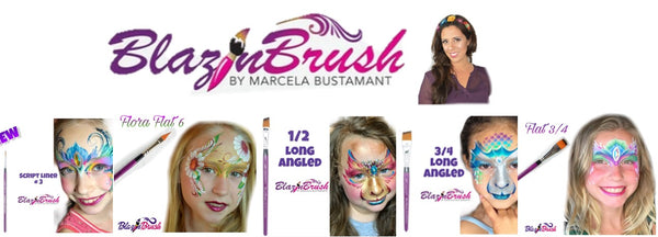 Blazin Brush face paint brushes Marcela Bustamante