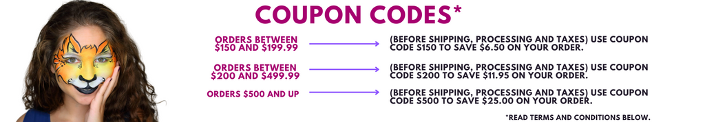 JEST PAINT COUPON CODES: ORDERS BETWEEN $150 & $199.99 (before shipping, processing and taxes) use coupon code S150 to save $6.50 on your order. - ORDERS BETWEEN $200 & $499.99 (before shipping, processing and taxes) use coupon code S200 to save $11.95 on your order. - ORDERS $500 AND UP (before shipping, processing and taxes) use coupon code S500 to save $25 on your order. - Read Terms and Conditions Below