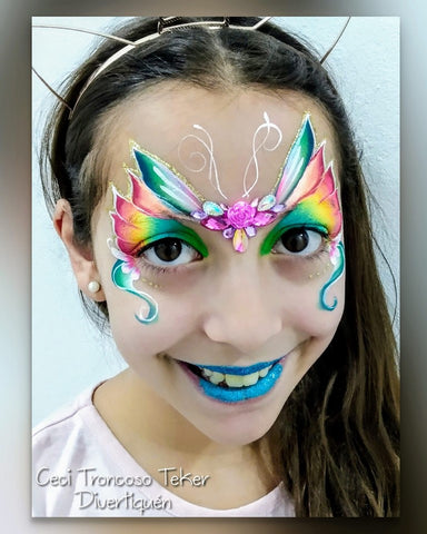 Butterfly Face Painting by Ceci Troncoso Teker