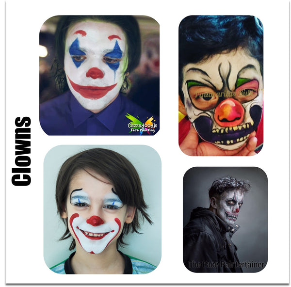clown face paint ideas scary clown makeup