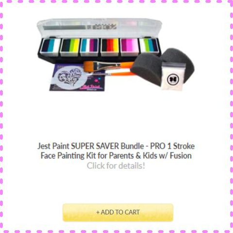 Jest Paint SUPER SAVER Bundle - PRO 1 Stroke Face Painting Kit for Parents & Kids w/ Fusion