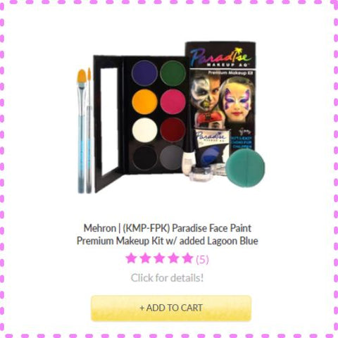 Mehron | (KMP-FPK) Paradise Face Paint Premium Makeup Kit w/ added Lagoon Blue