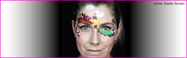 Adding small details with face painting stencils