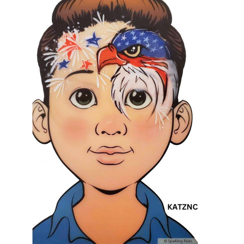 KatzNC Eagle Face Painting 4th of July Design