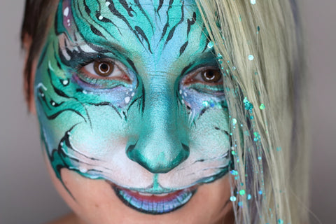 Frozen Blue Cat Face Paint by Anna Wilinski - Makeup Idea