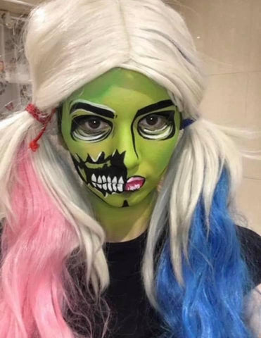 Gemma Louise Rollin monster high face paint green zombie scary makeup ideas