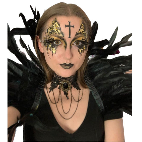 Karen Huwen dark angle makeup - scary face paint