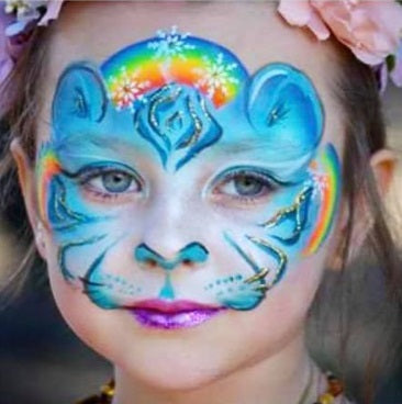 Stunning Blue Tiger Face Paint Design