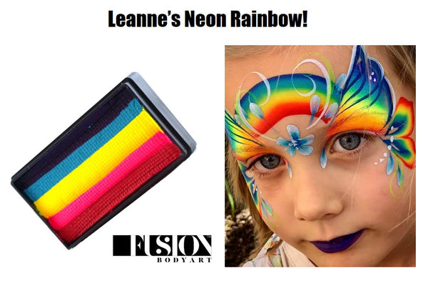 Leanne's Rainbow  Face Painting Brush with Golden Tacklon