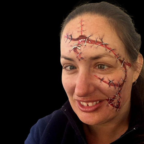 Magical Megs stitches face painting gore makeup