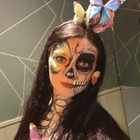 Natalie Catchpole skull butterfly mashup face paint idea