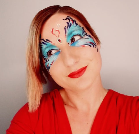 Patriotic Butterfly design by Anna Wilinski Face Painter