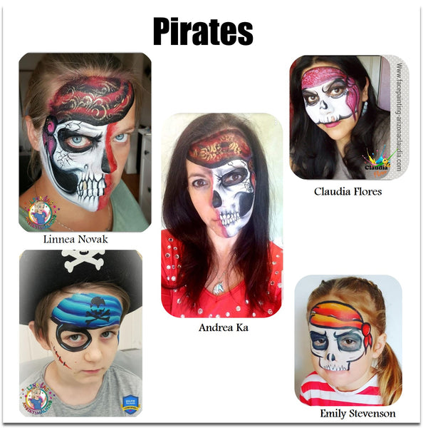 pirate face painting skull makeup