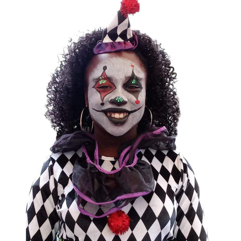 Princess Bonnie Makeup Artist - Harlequin clown face paint idea