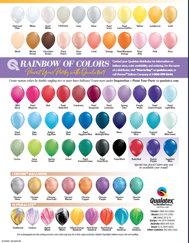 Qualatex Balloons Color Chart