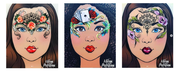 Milena Face Artist face painter Russia rose designs