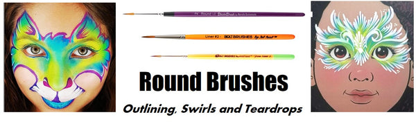 round face painting brushes bolt brushes