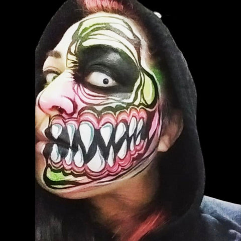 Roxii of Kawaii Face Painting - monster scary makeup idea - Big Teeth